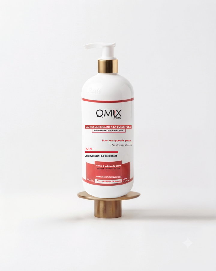 Lait Eclaircissant et Hydratant Extra-Fort et Puissant A la Busserole - Qmix Paris  Un Soin Miracle pour Votre Peau