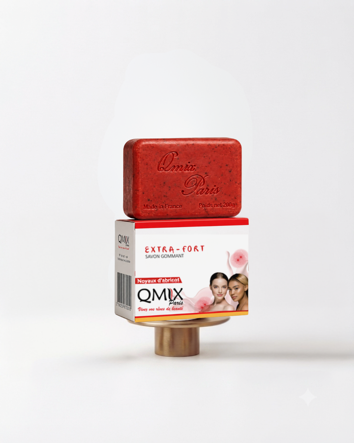 Savon gommant extra fort au noyaux d'abricot ™ Qmix-Paris