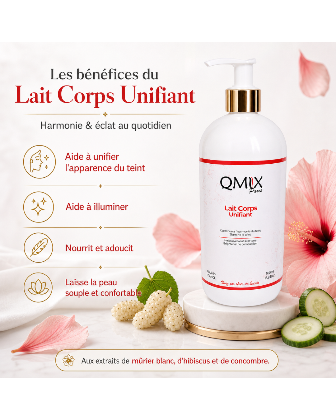 Lait Corps Unifiant Qmix Paris – Harmonie & éclat au quotidien