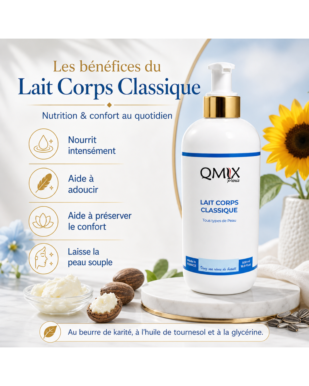 Lait Corps Classique Qmix Paris – Nutrition & confort au quotidien