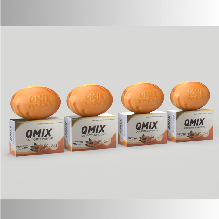 Lot de 4 Savons Antibactériens et Unifiants à la Carotte et Papaye 🥕🍈(1savon=200g)