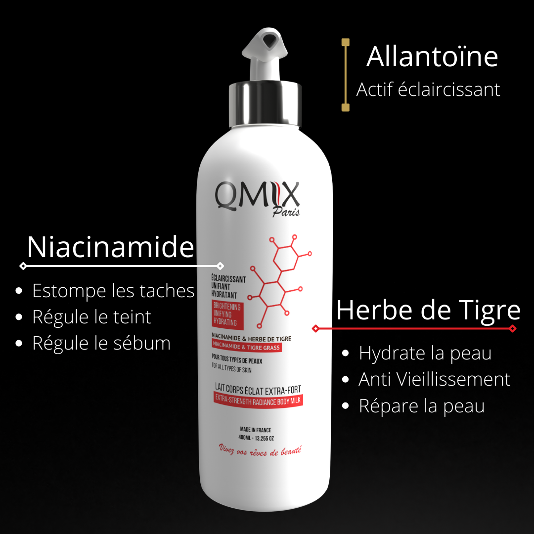 Lait corps éclat Extra éclaircissant - Niacinamide, Allantoïne et Herbe de Tigre