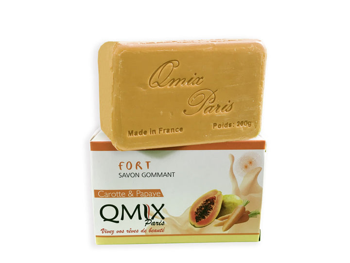 Savon gommant fort Carotte & Papaye ™ Qmix-Paris 2 Pcs