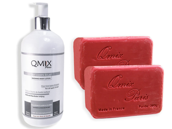 Lait Jojoba et Beurre de Karité + Lot deux Savons Gommant aux Noyaux d'abricot